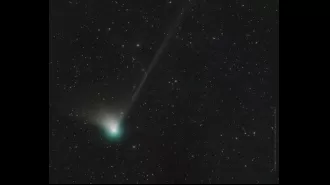 Green comet C/2022 E3 is visible in the night sky above the UK from tonight