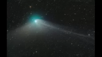 Rare green comet spotted in the sky last night after 50,000 years