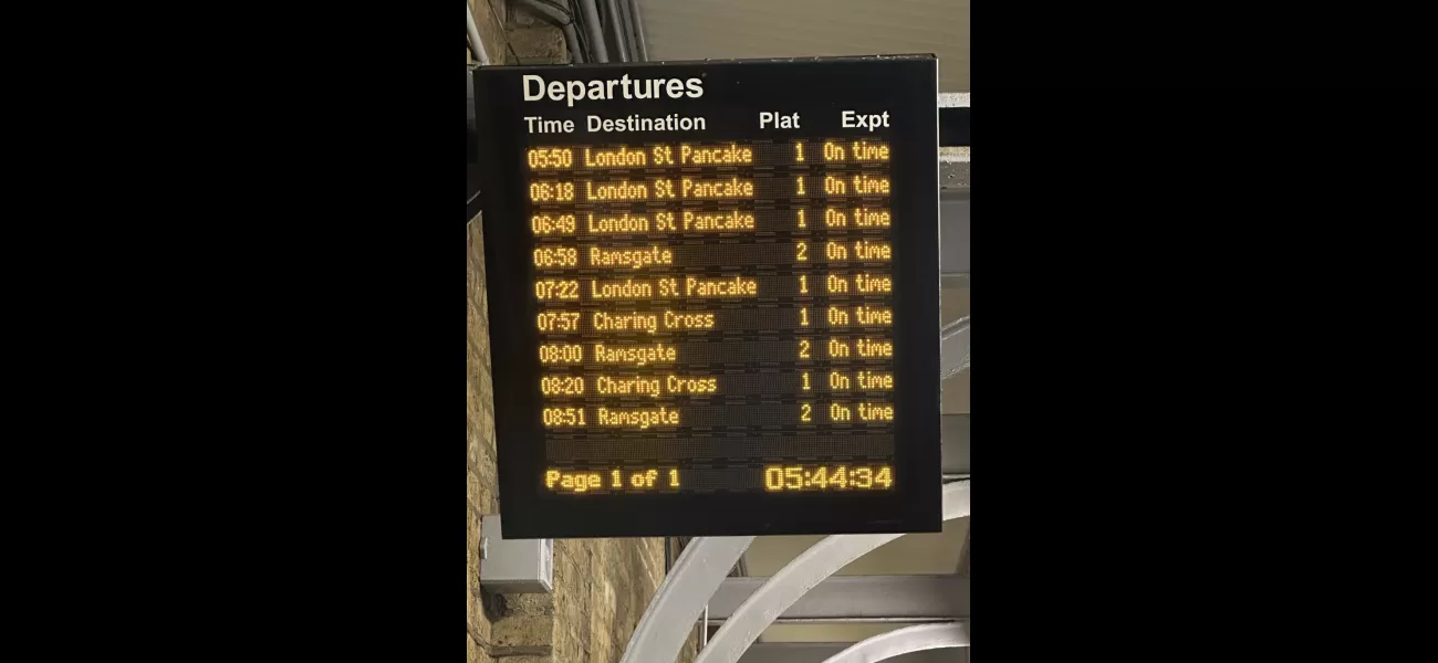 Commuters in the UK were in for a surprise when they spotted a “London St Pancake” station on the rail network. Many of them took to social media to express their shock and displeasure at the unusual location.