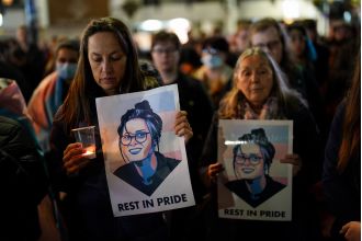A vigil for Brianna Ghey, a transgender woman who was killed earlier this month, was disrupted by a group of people shouting anti-LGBT abuse.