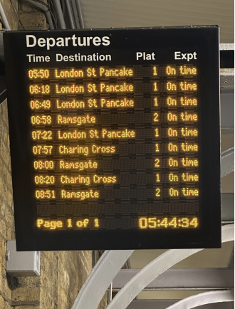 Commuters in the UK were in for a surprise when they spotted a “London St Pancake” station on the rail network. Many of them took to social media to express their shock and displeasure at the unusual location.