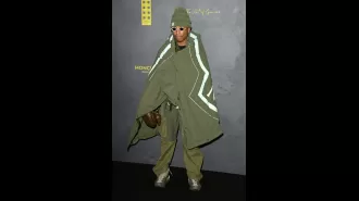 Pharrell Williams was seen wearing a sleeping bag-like outfit at a London Fashion Week event, shortly after being chosen to work with Louis Vuitton.