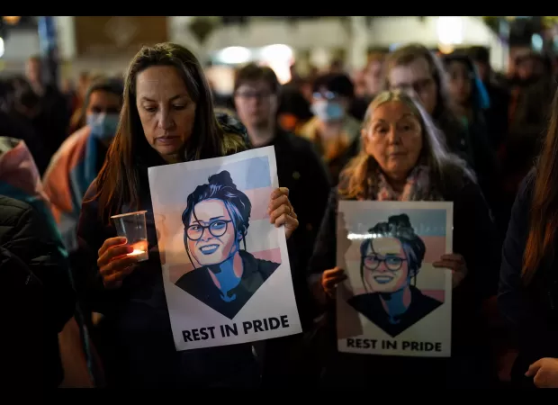 A vigil for Brianna Ghey, a transgender woman who was killed earlier this month, was disrupted by a group of people shouting anti-LGBT abuse.