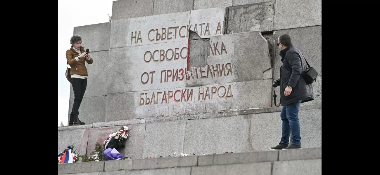 A monument dedicated to the Soviet Army in Bulgaria was defaced with red paint.