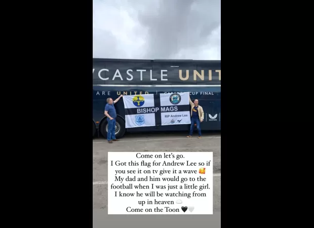 Scarlett Moffatt, who is expecting her first child, paid a heartfelt tribute to her late friend while watching a Newcastle United and Manchester United match.