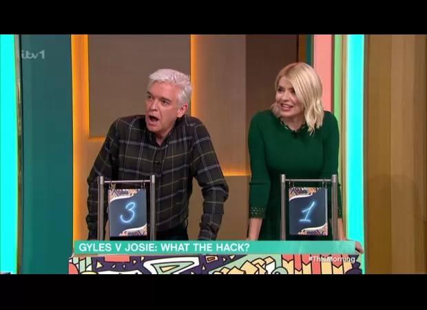 Holly Willoughby expressed her shock and revulsion at Gyles Brandreth's strange suggestion for an easier way of doing something.