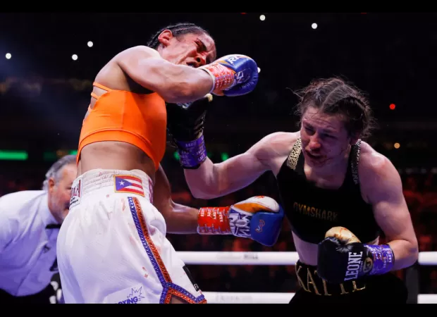 Katie Taylor's much-anticipated rematch with Amanda Serrano has been called off after the Puerto Rican fighter suffered an injury.