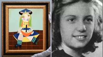 A painting of Picasso's daughter, owned by Versace, was sold for £18,000,000 at an auction.