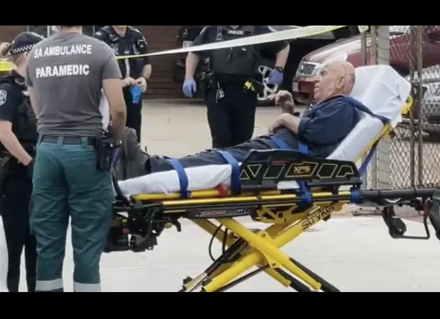 An elderly man was reportedly attacked without warning and beaten with a gun.