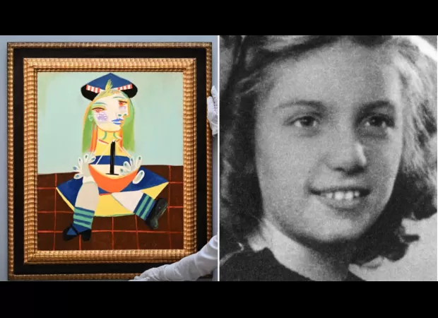 A painting of Picasso's daughter, owned by Versace, was sold for £18,000,000 at an auction.