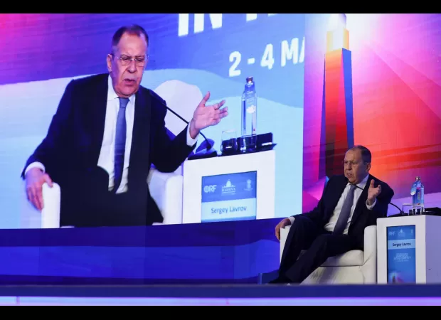 People at the gathering chuckled when the highest-ranking Russian official declared that they were victims in the war.