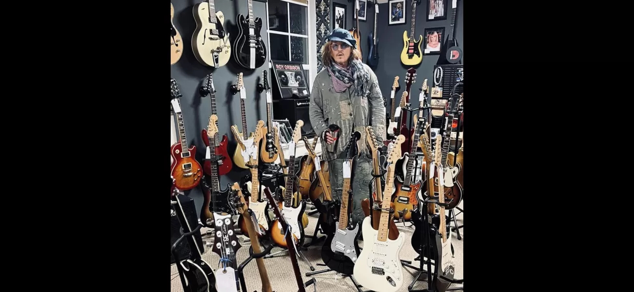 Johnny Depp touched down at an antiques centre by helicopter before picking out some unusual items for his London residence.