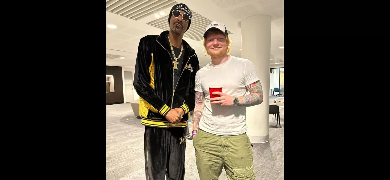 Ed Sheeran and some famous guests, Snoop Dogg and Russell Crowe, celebrated backstage at one of his tour shows in Australia.