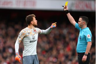The question is referring to why the VAR (Video Assistant Referee) did not give Arsenal a penalty for a handball during their match against Bournemouth.