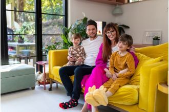 This family of four lives in a 450 square foot garden studio.