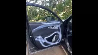 Mum accidentally used spray paint on her car, thinking it was vinyl cleaner.