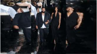 DJ Khaled made a memorable entrance to the runway, walking alongside supermodel Naomi Campbell.
