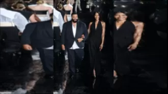 DJ Khaled made a memorable entrance to the runway, walking alongside supermodel Naomi Campbell.