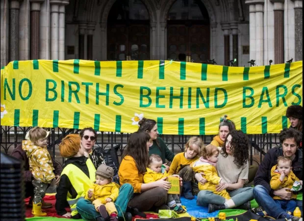 Protesters are calling for an end to the practice of incarcerating pregnant women, saying that no woman should give birth while in prison.