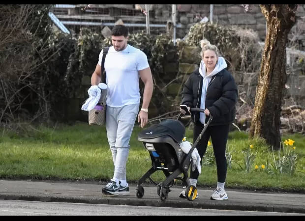 Molly-Mae Hague and Tommy Fury went for a leisurely walk with their dog Bambi then got into a big Mercedes Jeep.