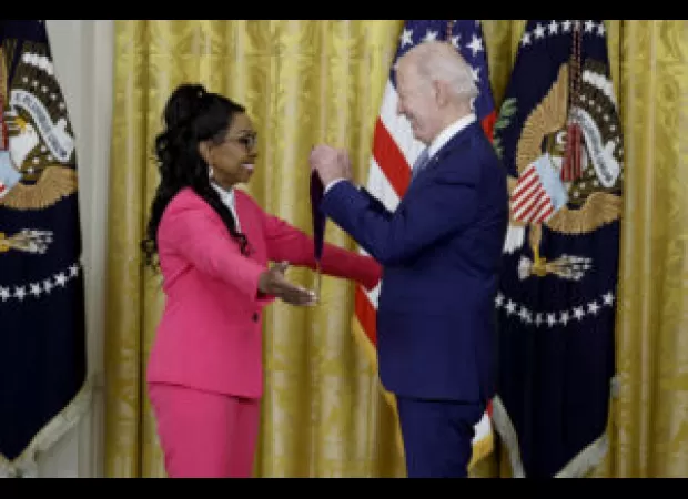 Gladys Knight was honored with the National Medal of Arts by President Biden for her contributions to the arts.