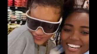 Rihanna took time to chat with a fan in an LA supermarket, showing her genuine interest and appreciation for her fans.