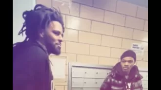 J. Cole visited a housing project to hear an aspiring rapper's music and show support.