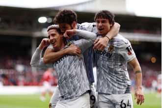 Daniel Podence avoids a red card after an incident that looked like he spat at Johnson of Forest.
