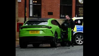 Kerry Katona and Ryan Mahoney chatted with police while driving a Lamborghini worth £200,000, which Kerry had purchased using money from OnlyFans.