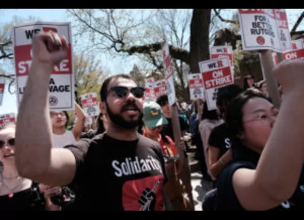 Rutgers teachers and faculty are protesting contract negotiations by going on strike, showing they won't accept any less than what they deserve.