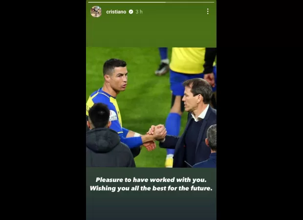 Cristiano Ronaldo has sent a message of support to former coach Rudi Garcia, following reports he was involved in the manager's dismissal from Al-Nassr.