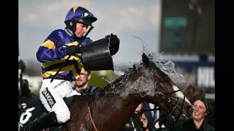 Corach Rambler surged late to take the win at Aintree's Grand National, beating Vanillier to the finish line.