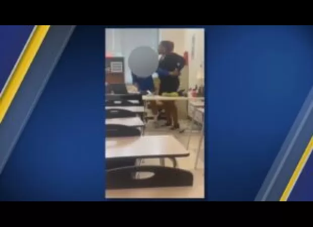 Substitute teacher and student in NC charged after fight in classroom caught on video.