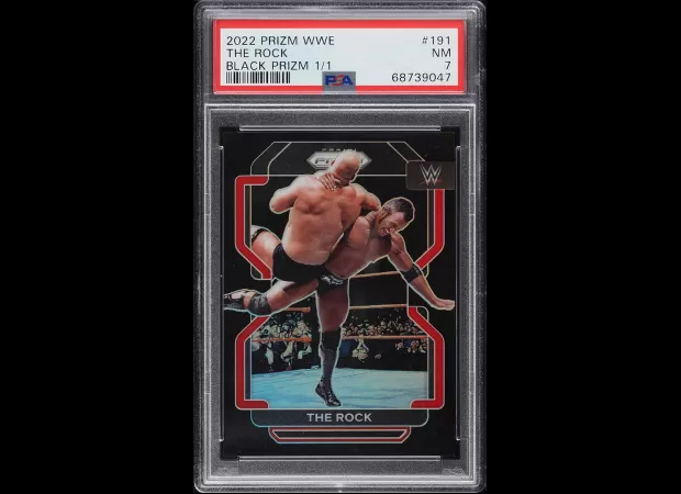 A rare Dwayne Johnson WWE trading card sold for an unprecedented $126,000, making it the most expensive of its kind.