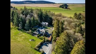 Beautiful home in Peeblesshire with native woodland and tennis court for sale.