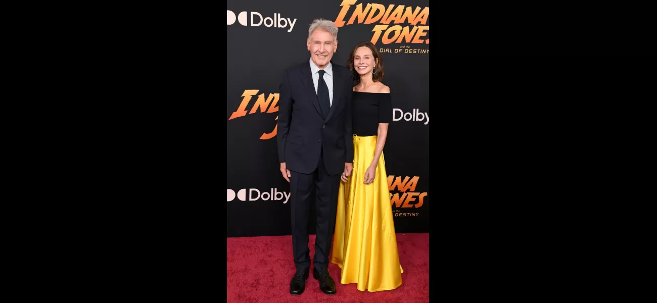 Harrison Ford (80) and wife Calista Flockhart (58) show love at premiere of his last Indiana Jones movie.
