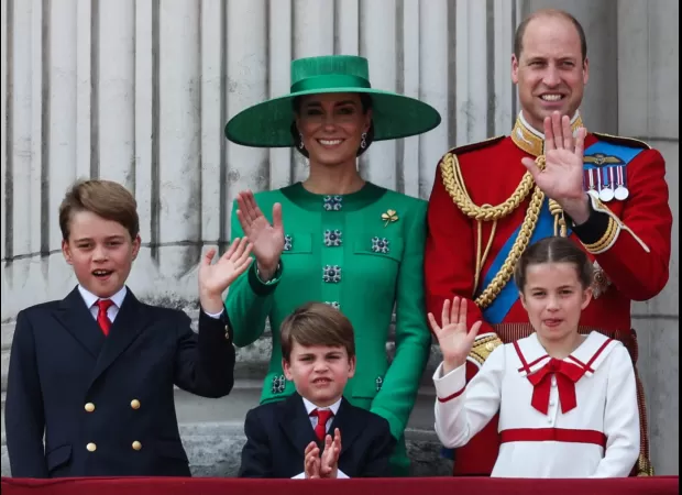 Prince Louis makes silly faces as royals celebrate King's birthday.