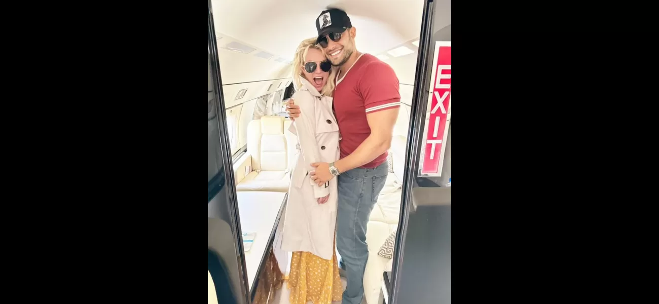 Britney and Sam cuddle as she requests a drink on a private jet.