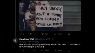 Rhea Ripley defends her real life boyfriend Buddy Matthews by clapping back at a fan who trolled him during AEW Collision.