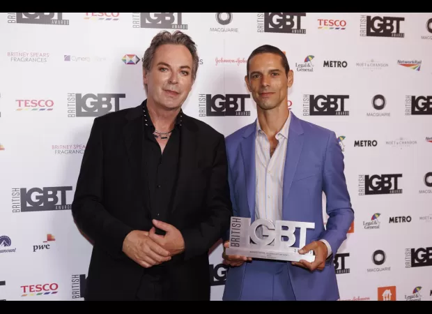 Paloma Faith & Becky Hill win at LGBT Awards; Paul O’Grady’s husband accepts award in emotional moment.