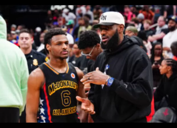 Bronny James will wear the same No. 6 jersey as his dad, LeBron James, a renowned All-Star.