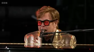 Elton John starts Glastonbury set with an important message.