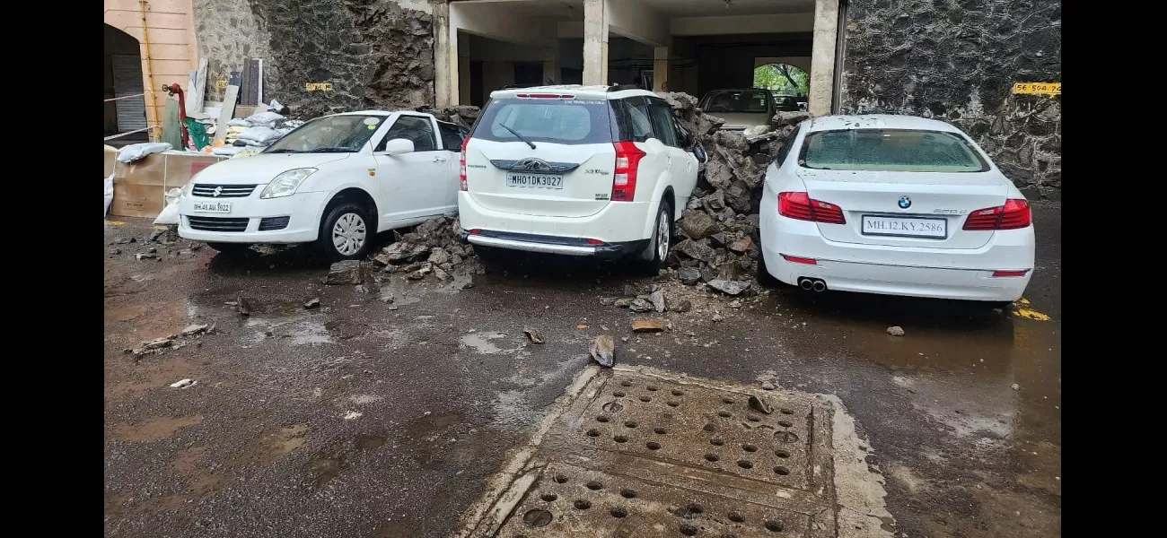 Five cars damaged during strong rain, luckily no one was hurt.