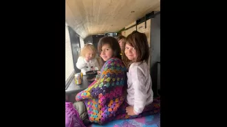 Family of six downsize to a double-decker bus to save £12K/yr.
