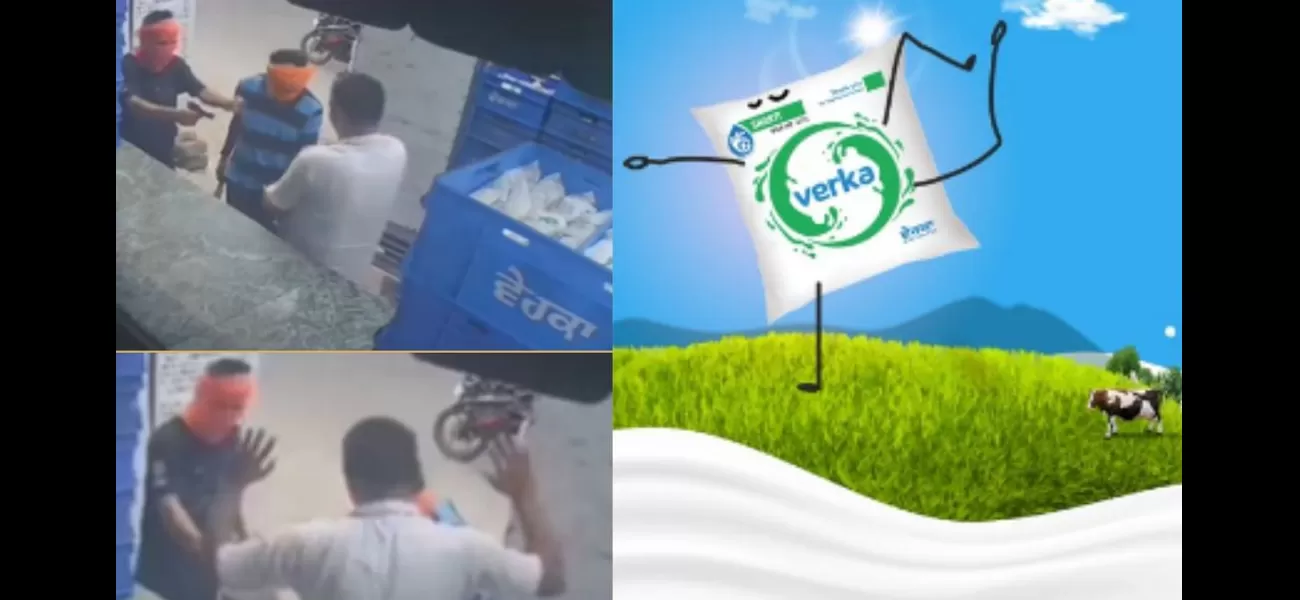 2 masked men rob a Verka Milk Booth near an AAP MLA's residence in Amritsar at gunpoint; video of the incident goes viral.
