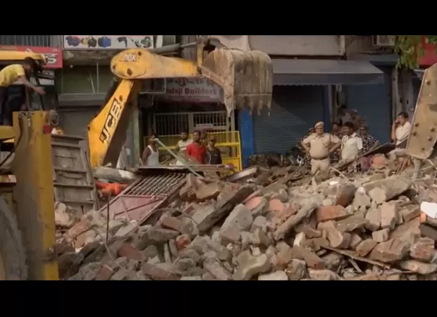 AAP urges LG to not demolish religious sites in Bhajanpura, Delhi as visuals of the destruction surface.