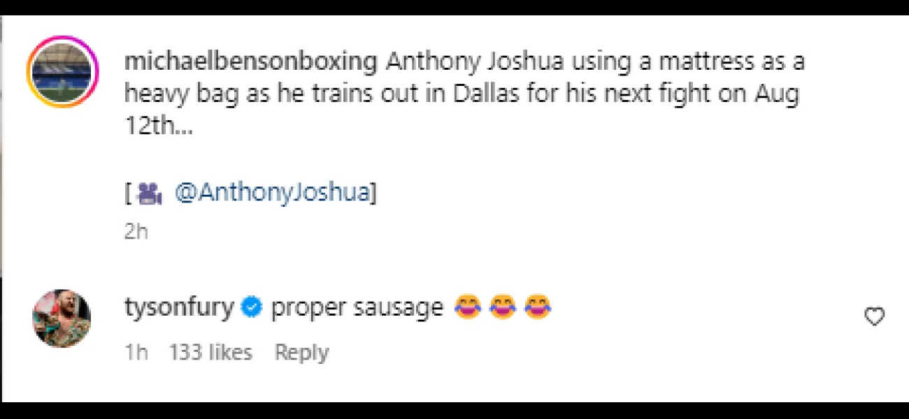 Tyson Fury & Dillian Whyte mock Anthony Joshua after he shares video of himself using a mattress as a punching bag.