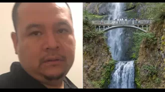 Father tragically slips and falls while hiking with family, leaving five kids and wife in shock.