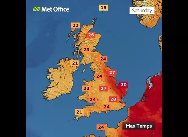 Six regions in England will be issued heat-health alerts this weekend.