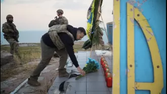 President Zelensky visits Snake Island to commemorate 500 days since Russia's invasion.